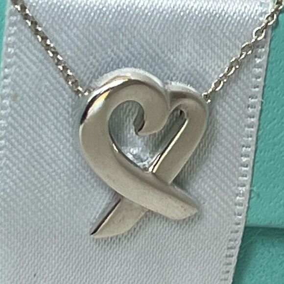 Tiffany & Co Paloma Picasso Loving Heart Pendant Necklace - Silver - 16” - Picture 11 of 14